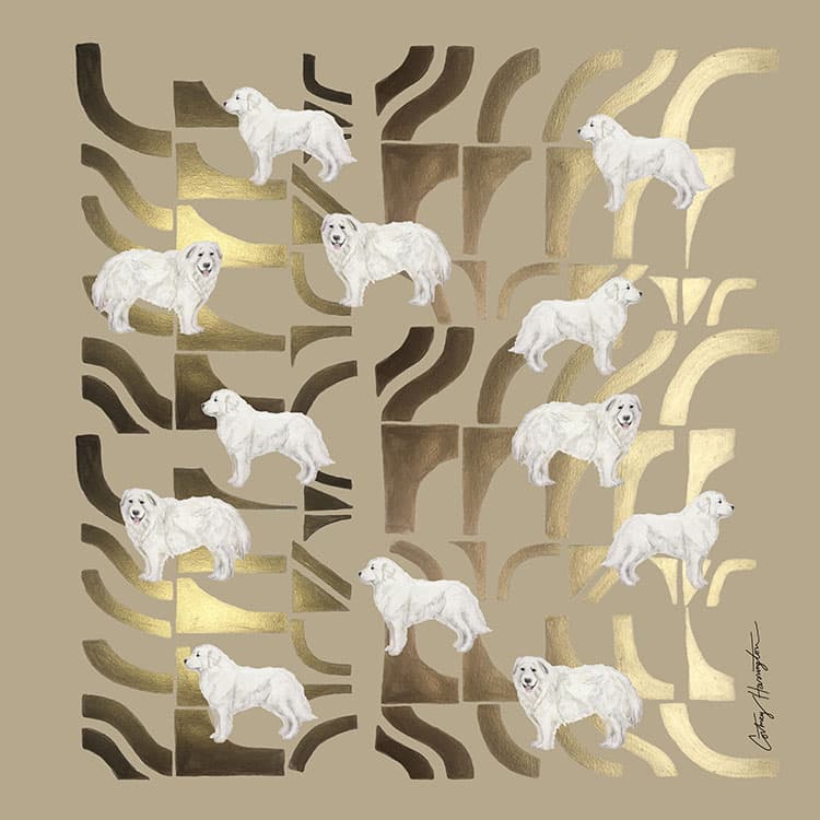 Great Pyrenees Silk Scarf Design